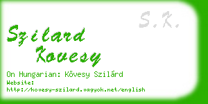 szilard kovesy business card